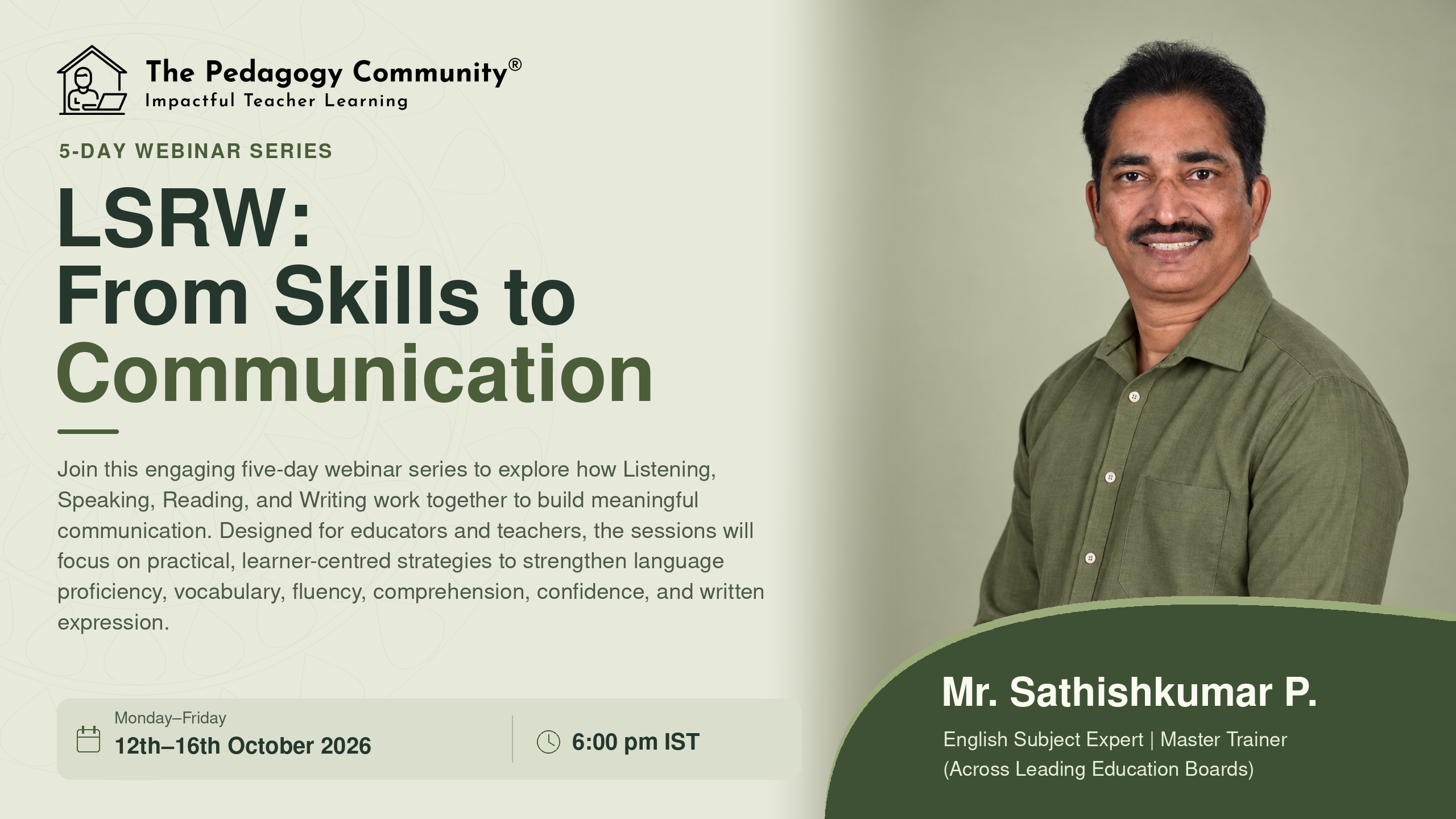 5-Day Webinar Series- LSRW: From Skills to Communication
